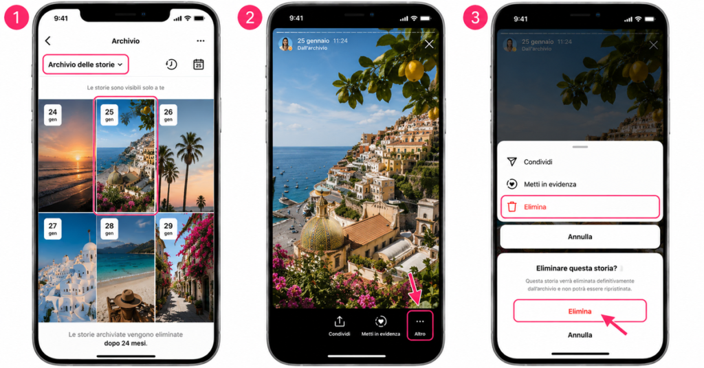 Come eliminare le storie dall’archivio di Instagram rimuovendo le vecchie storie salvate