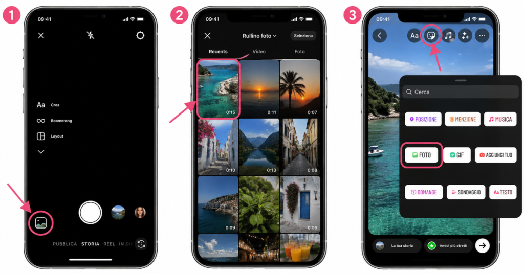 Come mettere una foto come sfondo nelle storie di Instagram usando sticker e immagini dalla galleria