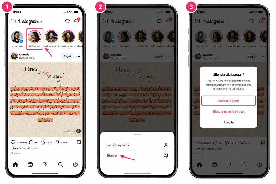 Come silenziare le storie di una persona dal feed di Instagram senza bloccare il profilo